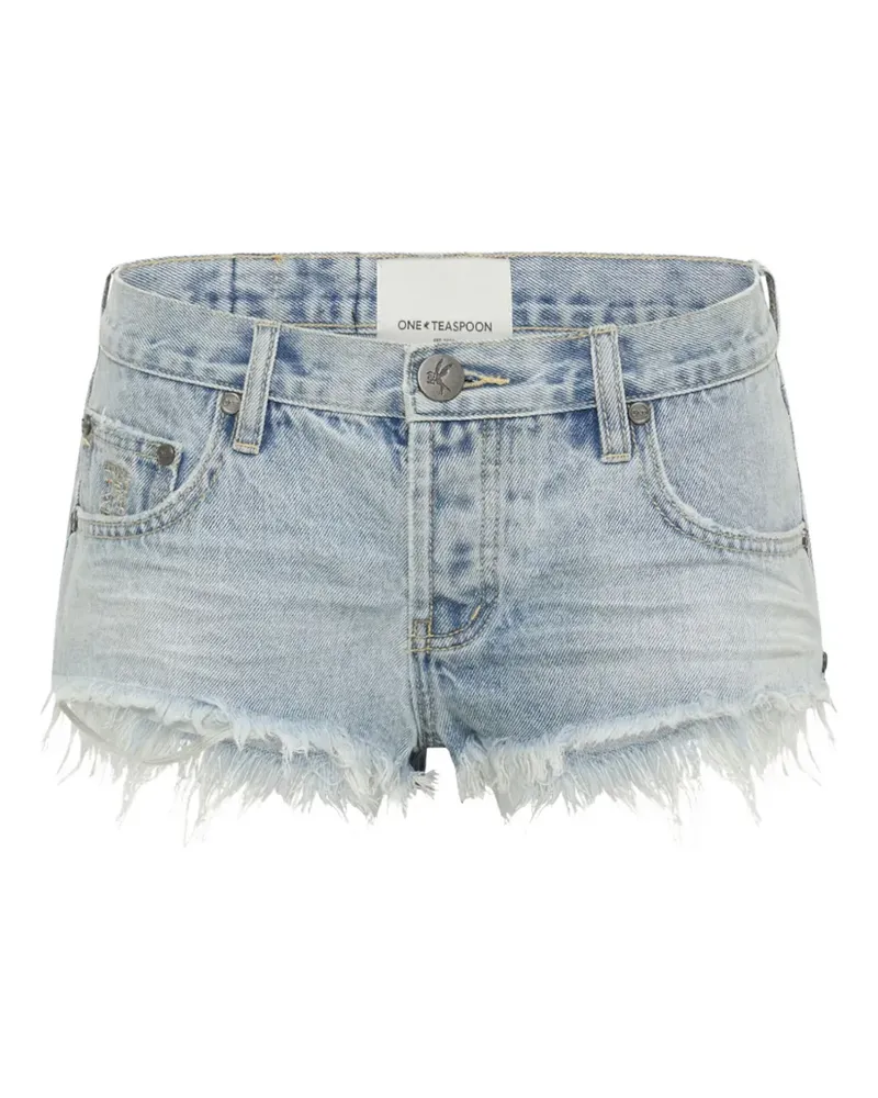 One Teaspoon frayed low-rise shorts - Blau Blau