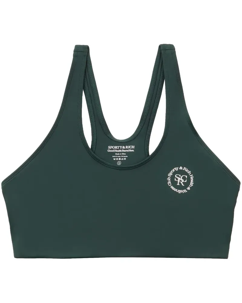 SPORTY & RICH Sportoberteil mit Logo-Print - Grün Grün