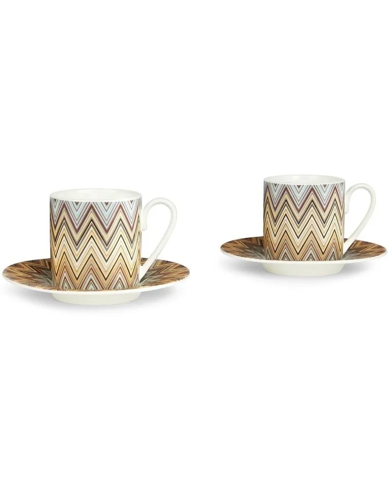 Missoni Home Jarris Kaffeeservice mit Zickzackmuster - Braun Braun