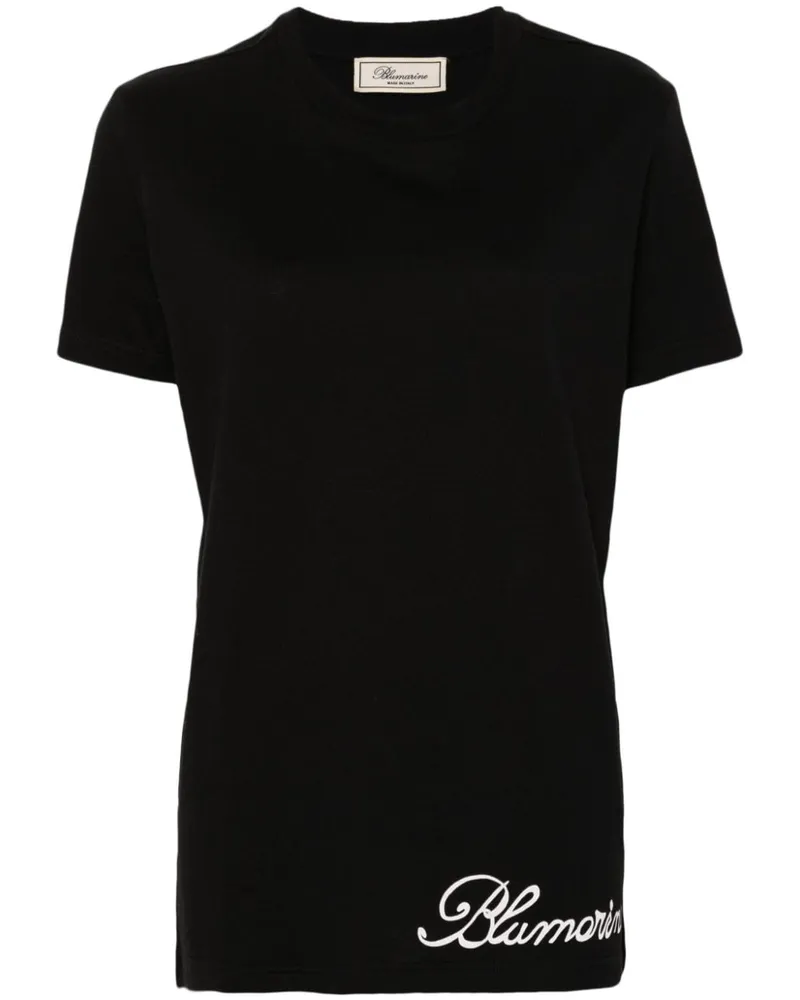 Blumarine T-Shirt mit Logo-Print - Schwarz Schwarz