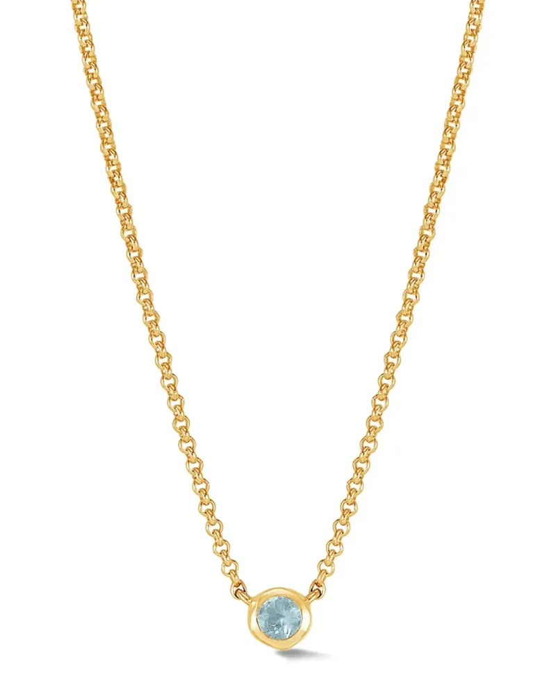 Dower & Hall Aquamarin-Halskette aus 18kt Gelbgold-Vermeil Gold