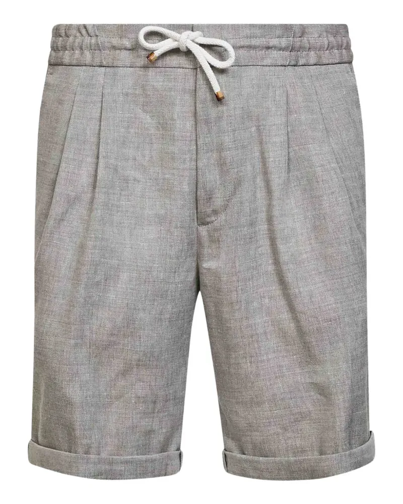 Brunello Cucinelli chevron-pattern pleated shorts - Grau Grau