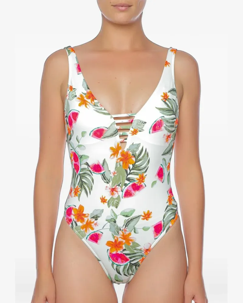 Banana Moon Miller floral-print swimsuit - Weiß Weiß