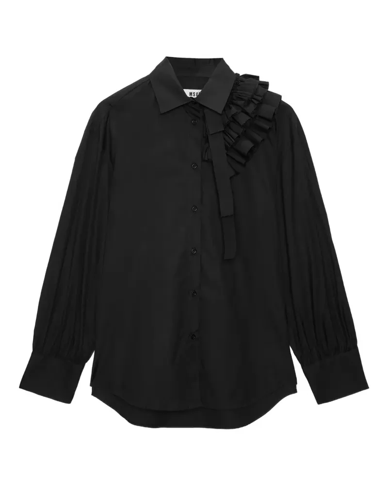 MSGM Hemd mit Rüschen - Schwarz Schwarz