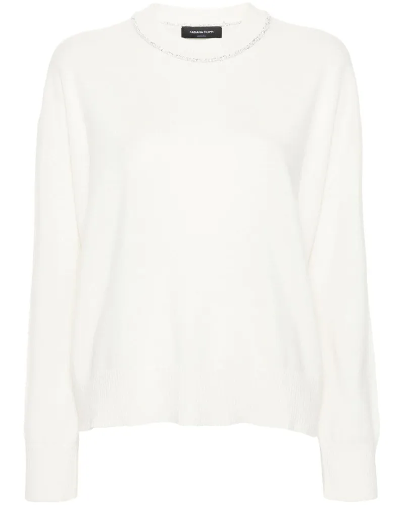 Fabiana Filippi Pullover mit Pailletten - Weiß Weiß