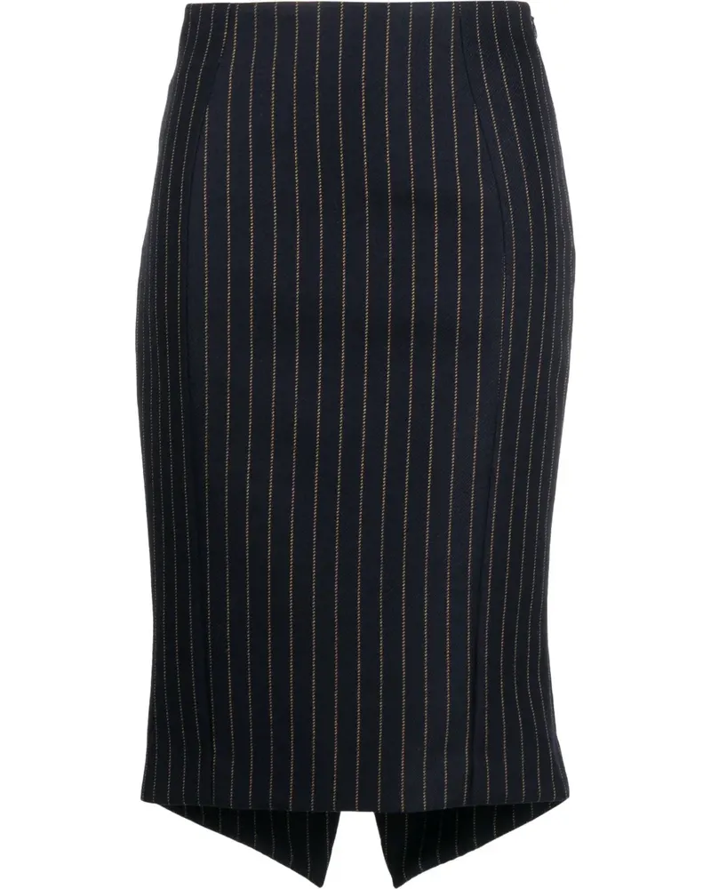 Moschino Gestreifter Midirock - Blau Blau