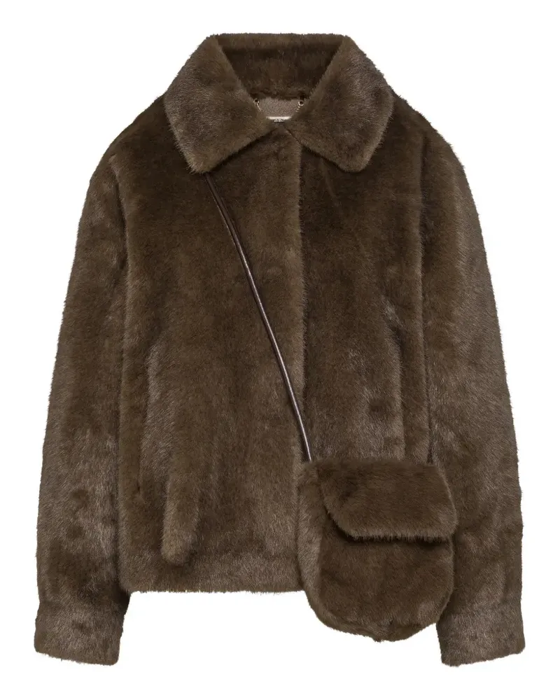 Seventy Jacke mit Kragen aus Faux Fur - Braun Braun