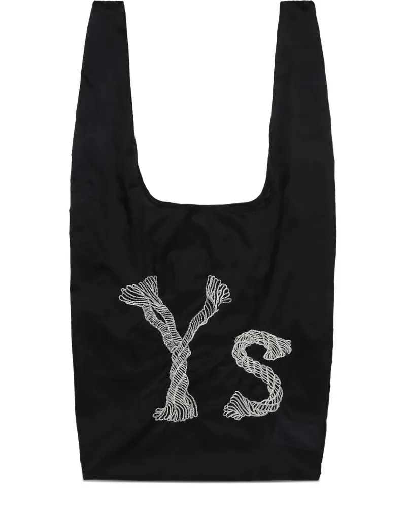 Yohji Yamamoto Handtasche mit Seil-Print - Schwarz Schwarz