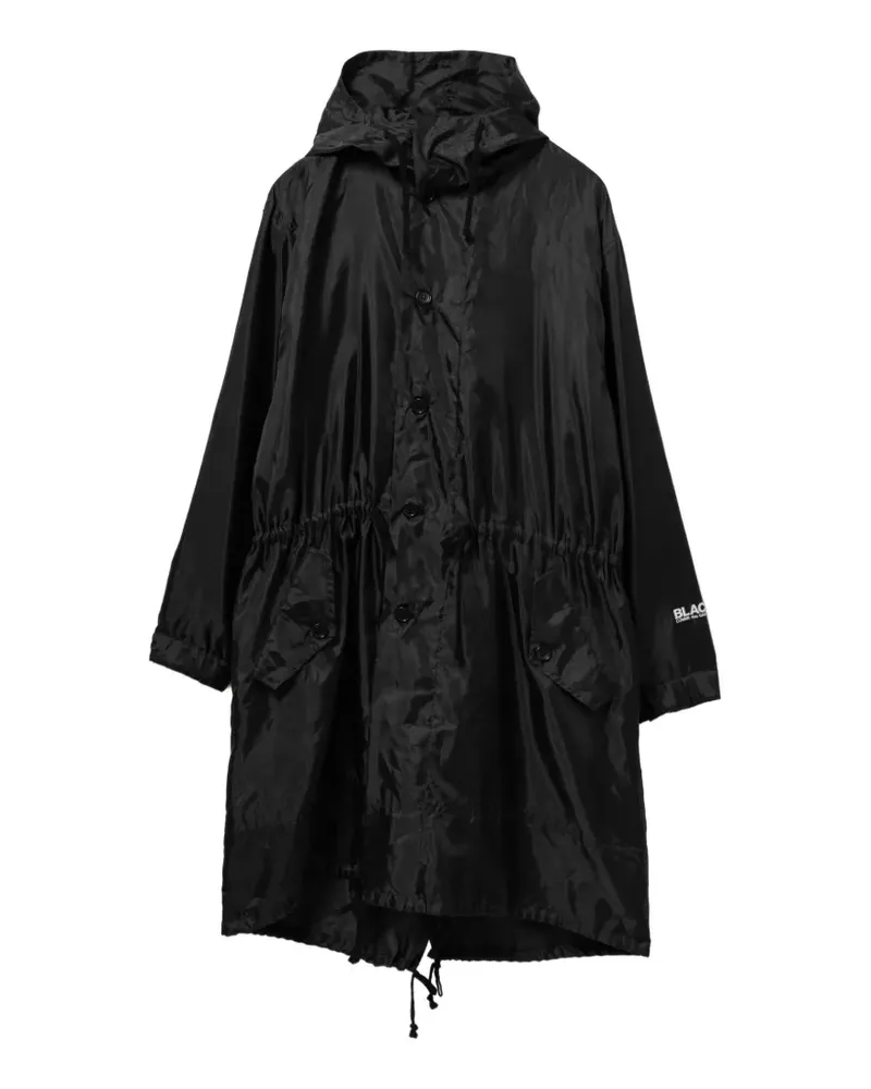 Comme des Garçons logo-print hooded coat - Schwarz Schwarz