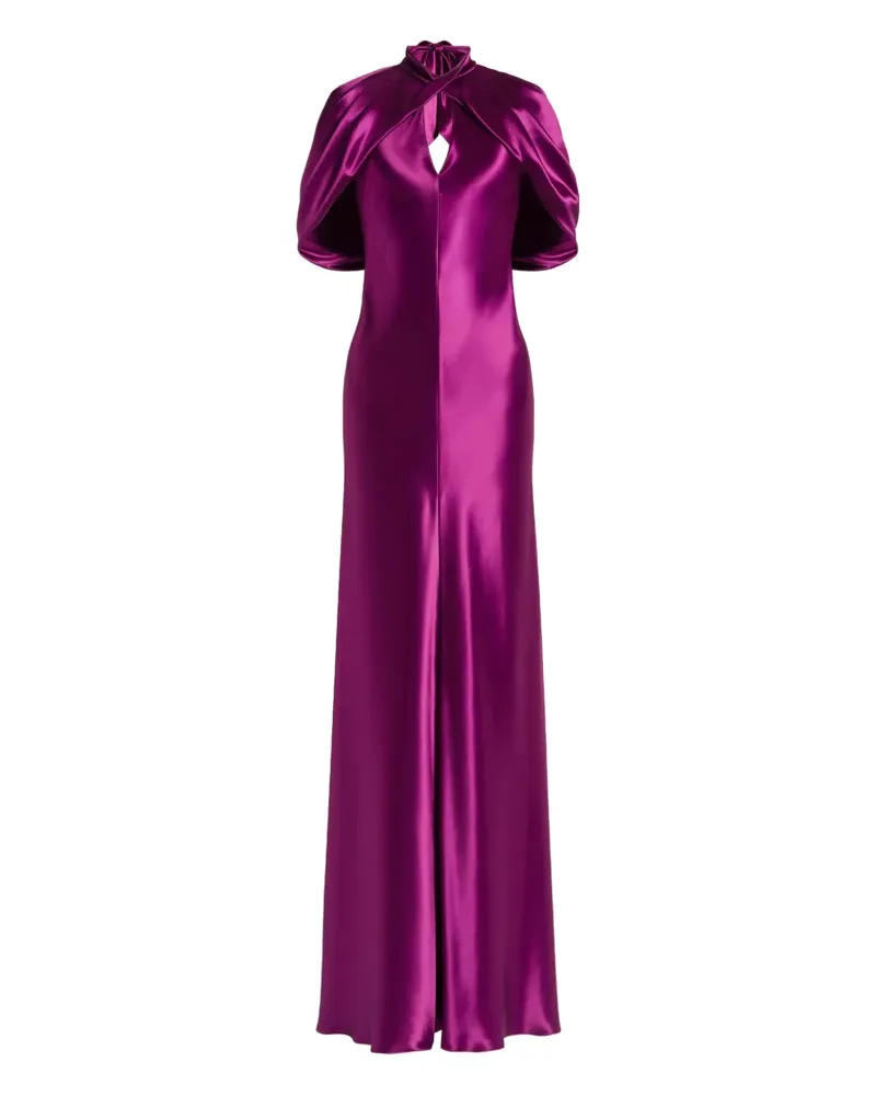 Alberta Ferretti tie-neck open-back maxi dress - Violett Violett
