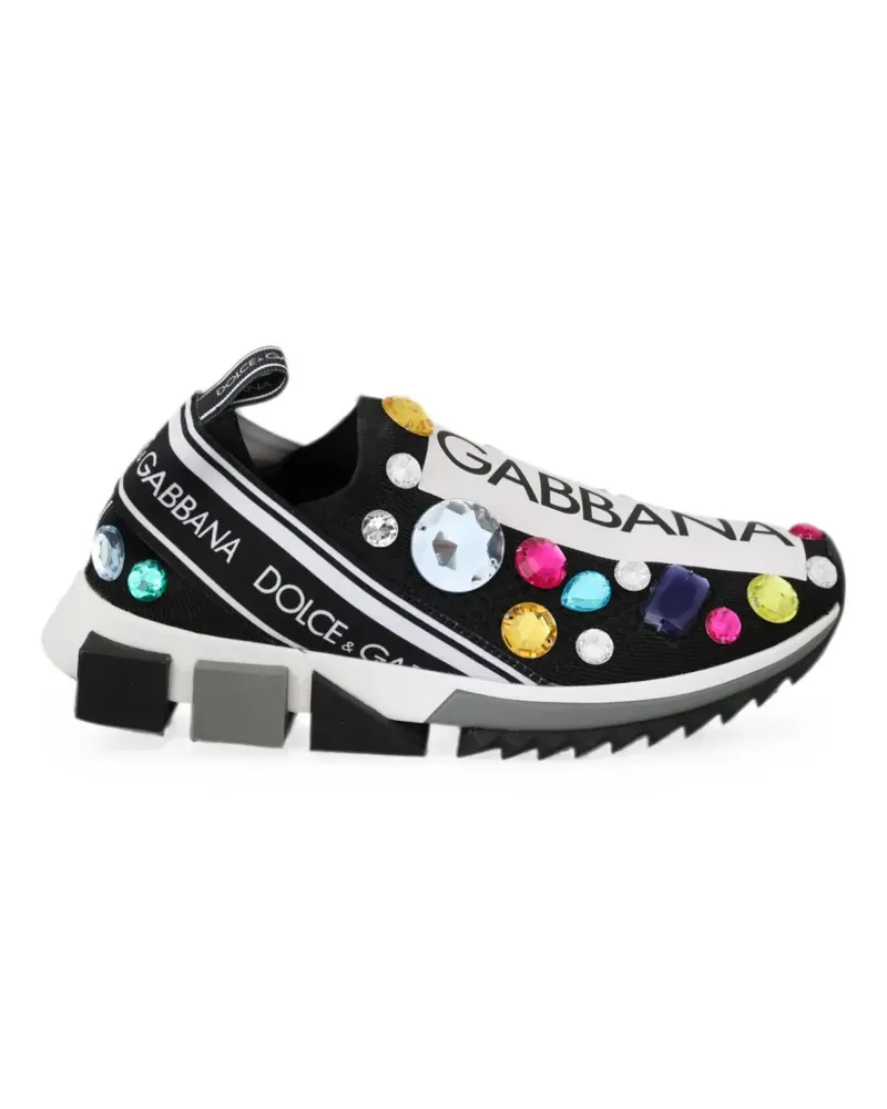 Dolce & Gabbana Portofino crystal-embellished sneakers - Schwarz Schwarz