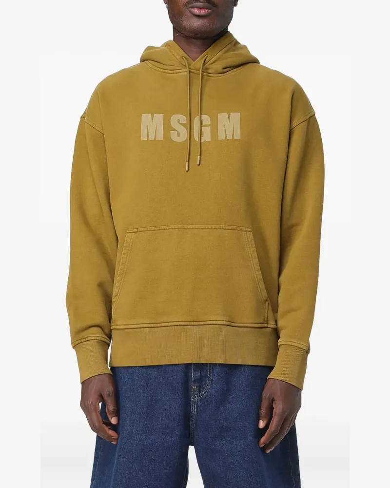 MSGM Hoodie mit Logo-Print - Gelb Gelb