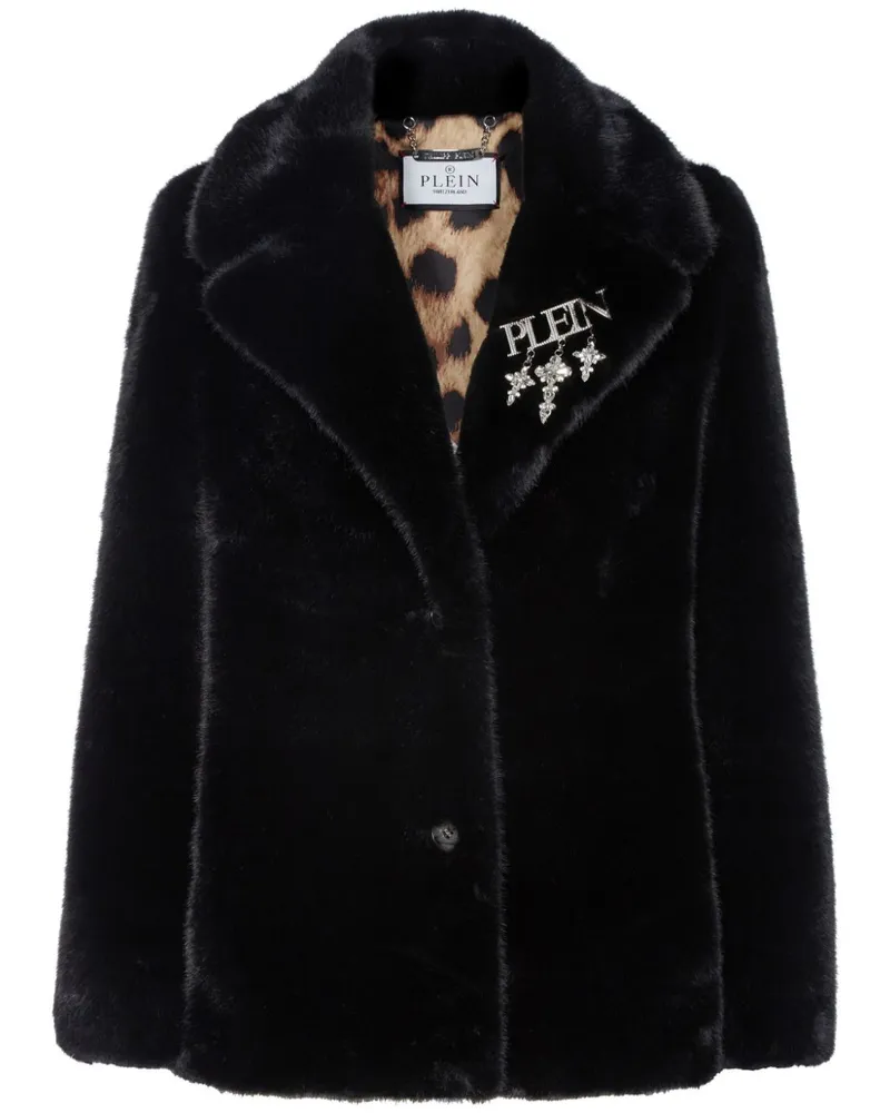 Philipp Plein Jacke aus Faux Fur - Schwarz Schwarz