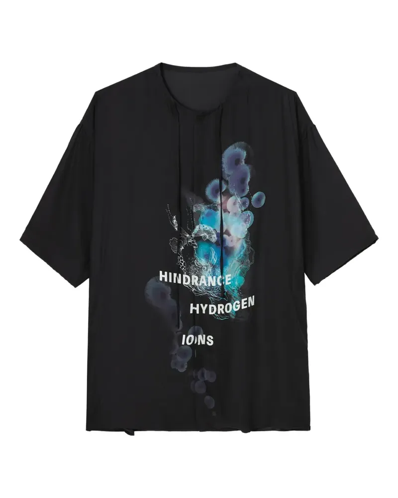 Yohji Yamamoto Hemd mit grafischem Print - Schwarz Schwarz