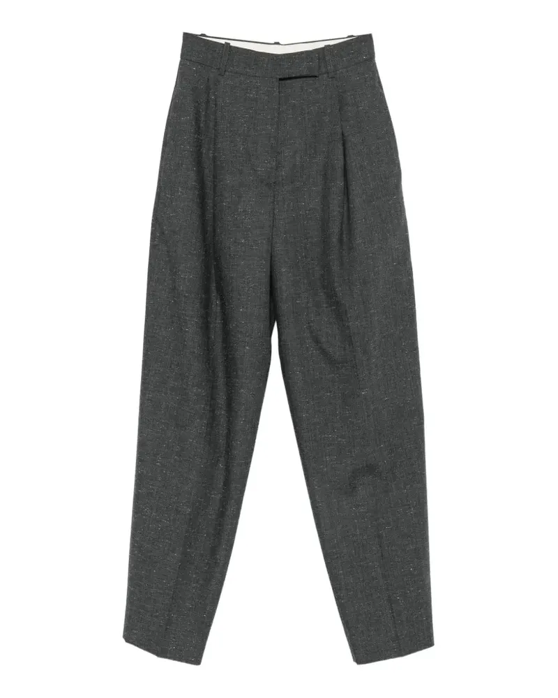 Róhe Bundfaltenhose mit Slub-Struktur - Grau Grau
