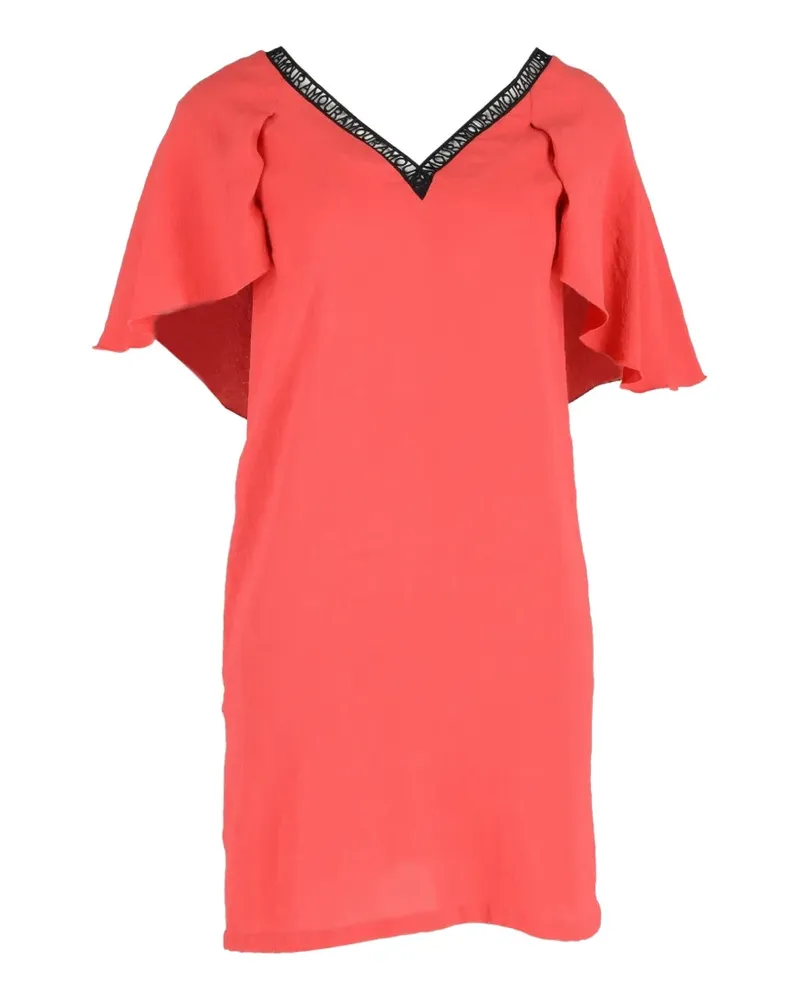 Maje flutter-sleeve V-neck dress - Rosa Rosa