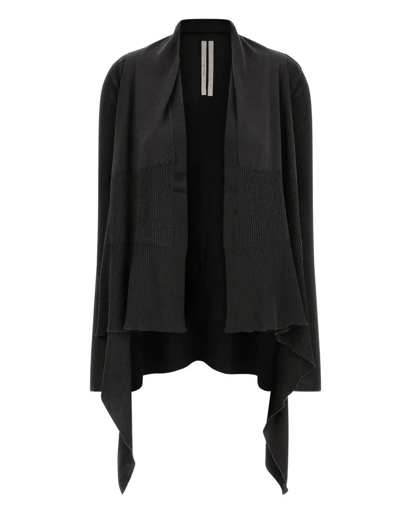 Rick Owens asymmetric wrap cardigan - Schwarz Schwarz