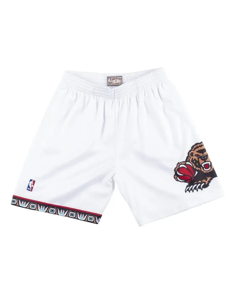 Mitchell & Ness NBA 1998-99 Vancouver Grizzlies Lauf-Shorts mit grafischem Muster - Weiß Weiß