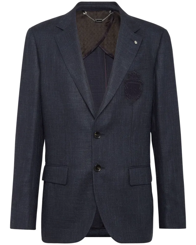 Billionaire Einreihiges Sakko mit Logo-Patch - Blau Blau