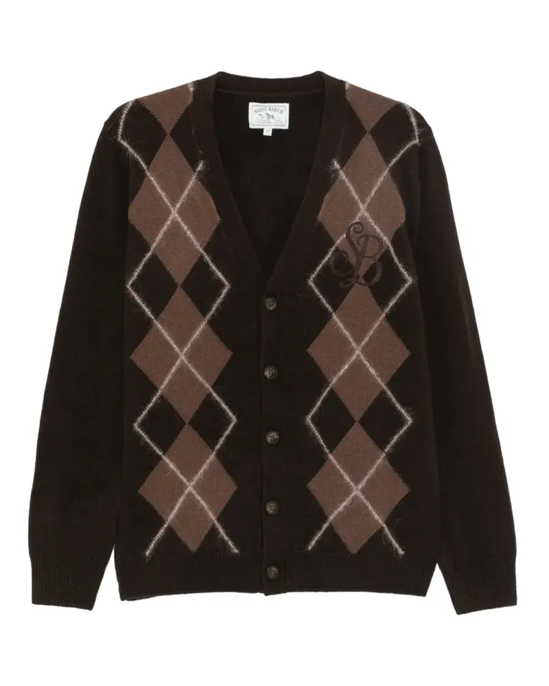 MC2 Saint Barth Jonan Cardigan mit Argyle-Muster - Braun Braun