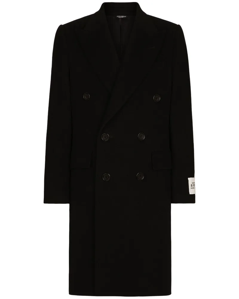 Dolce & Gabbana Doppelreihiger Mantel - Schwarz Schwarz