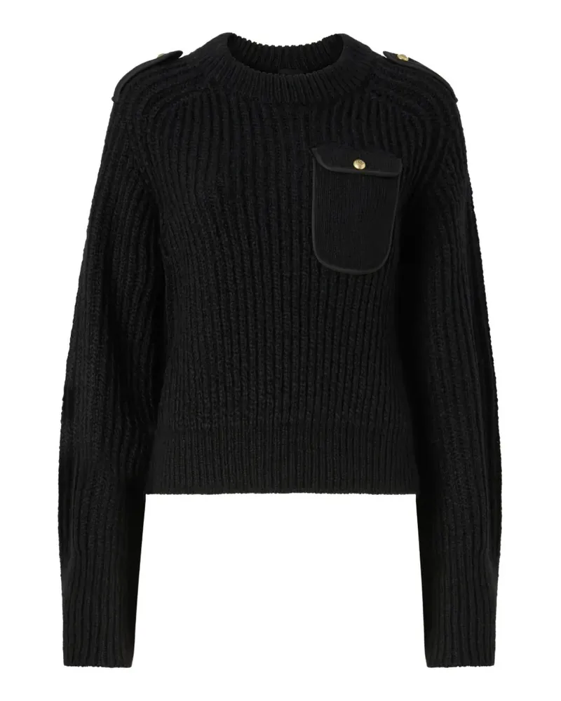 Pinko Gerippter Pullover mit Schulterklappen - Schwarz Schwarz
