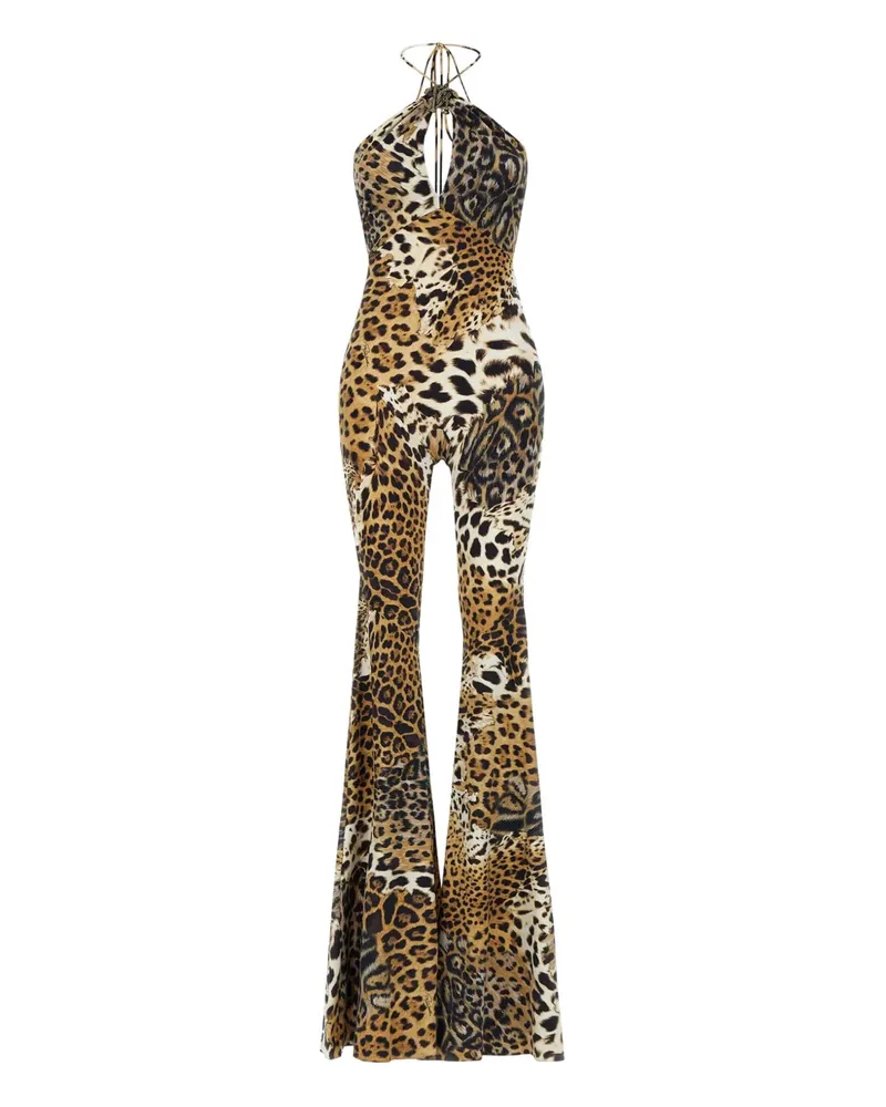 Roberto Cavalli Jumpsuit mit Jaguar-Print - Nude Nude