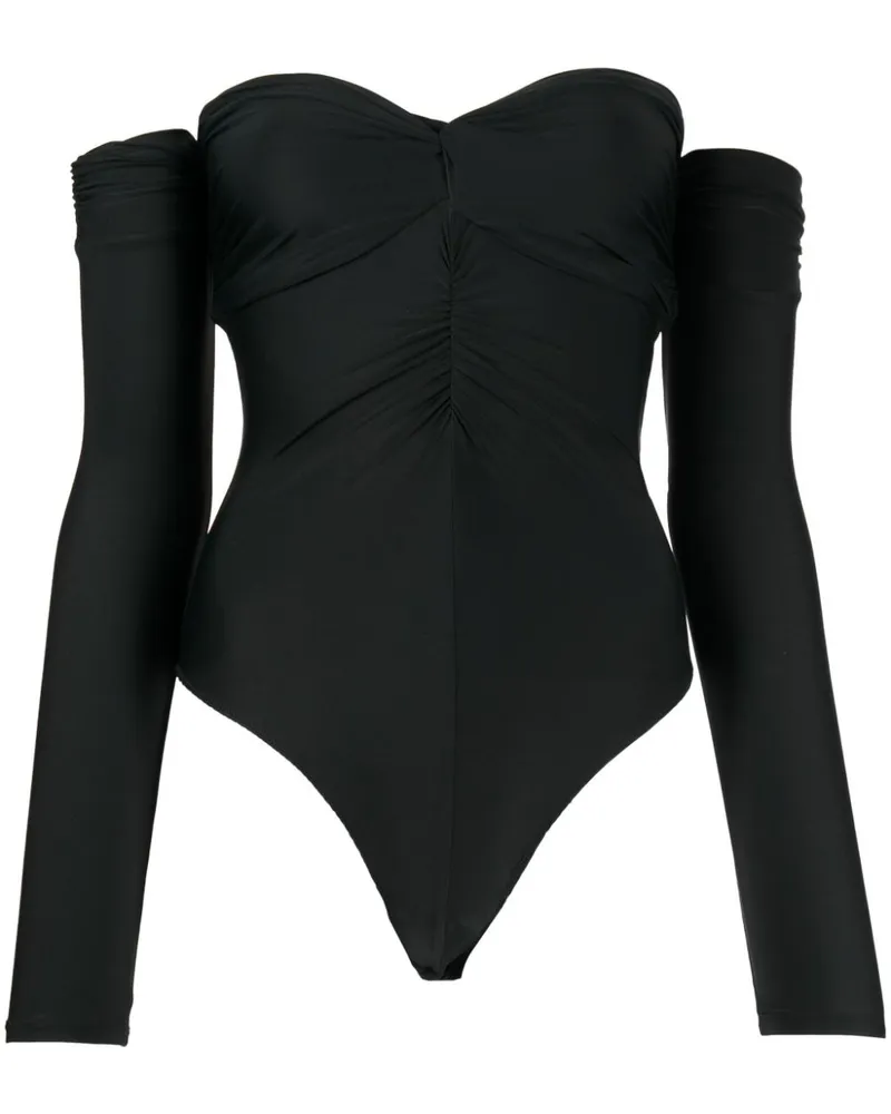 Fleur Du Mal Geraffter Body - Schwarz Schwarz