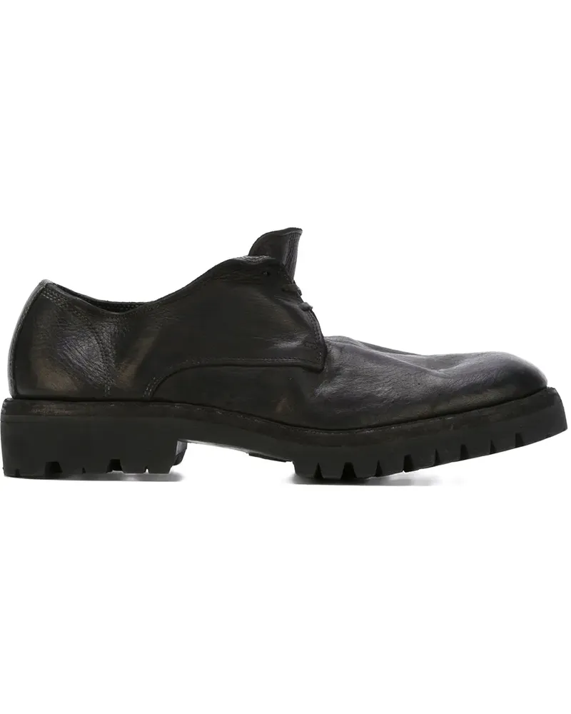 GUIDI Schnürschuhe mit geriffelter Sohle - Schwarz Schwarz