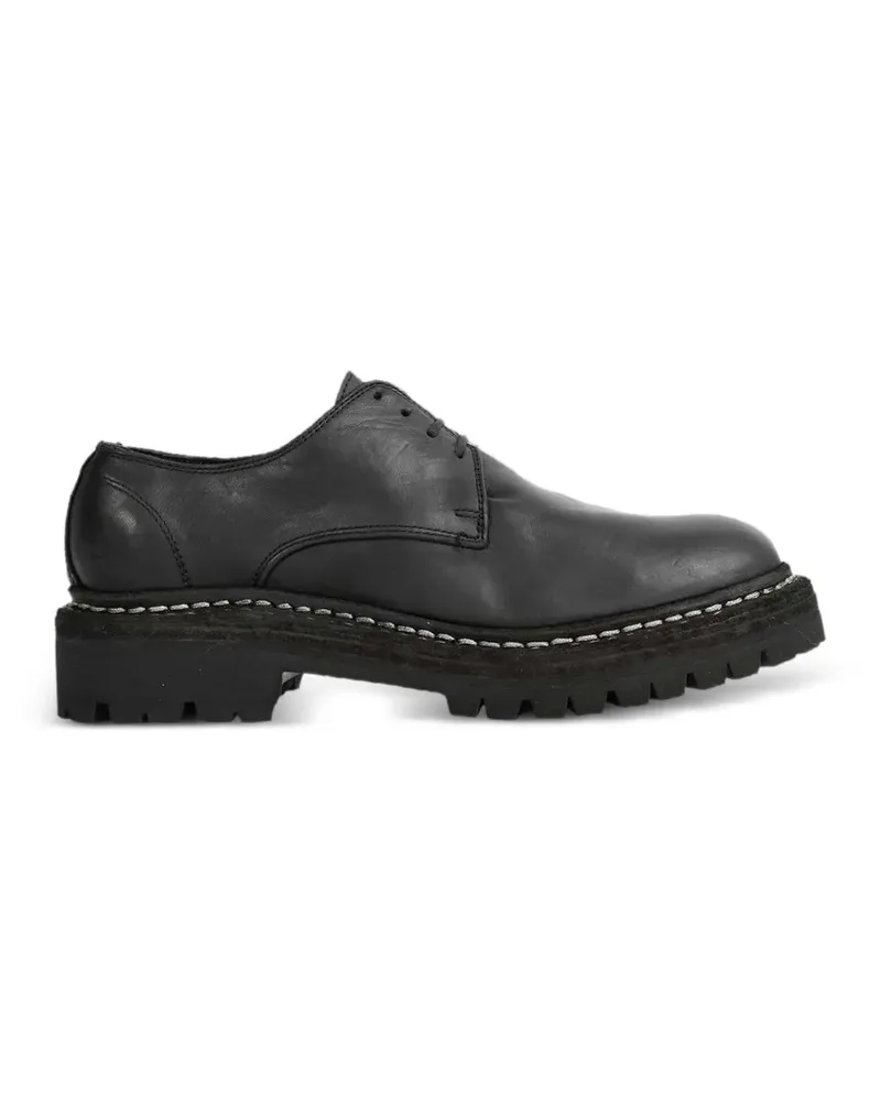GUIDI Schnürschuhe mit geriffelter Sohle - Schwarz Schwarz