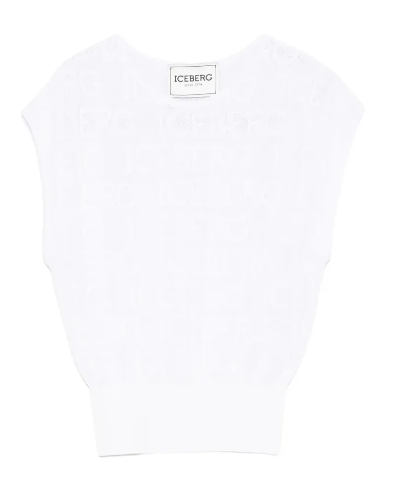 Iceberg Pullunder mit Logo-Muster - Weiß Weiß
