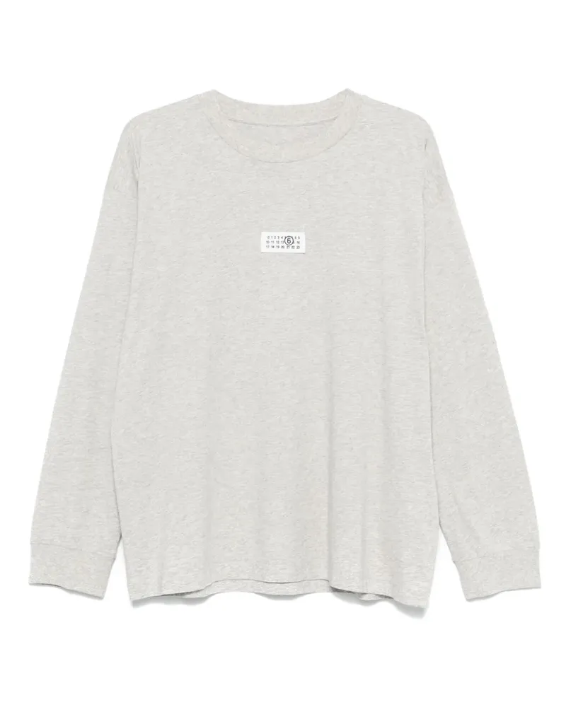 Maison Margiela T-Shirt mit Nummern-Applikation - Grau Grau