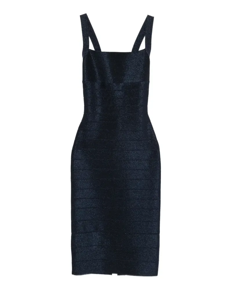 Hervé Léger Neri Midikleid mit eckigem Ausschnitt - Blau Blau