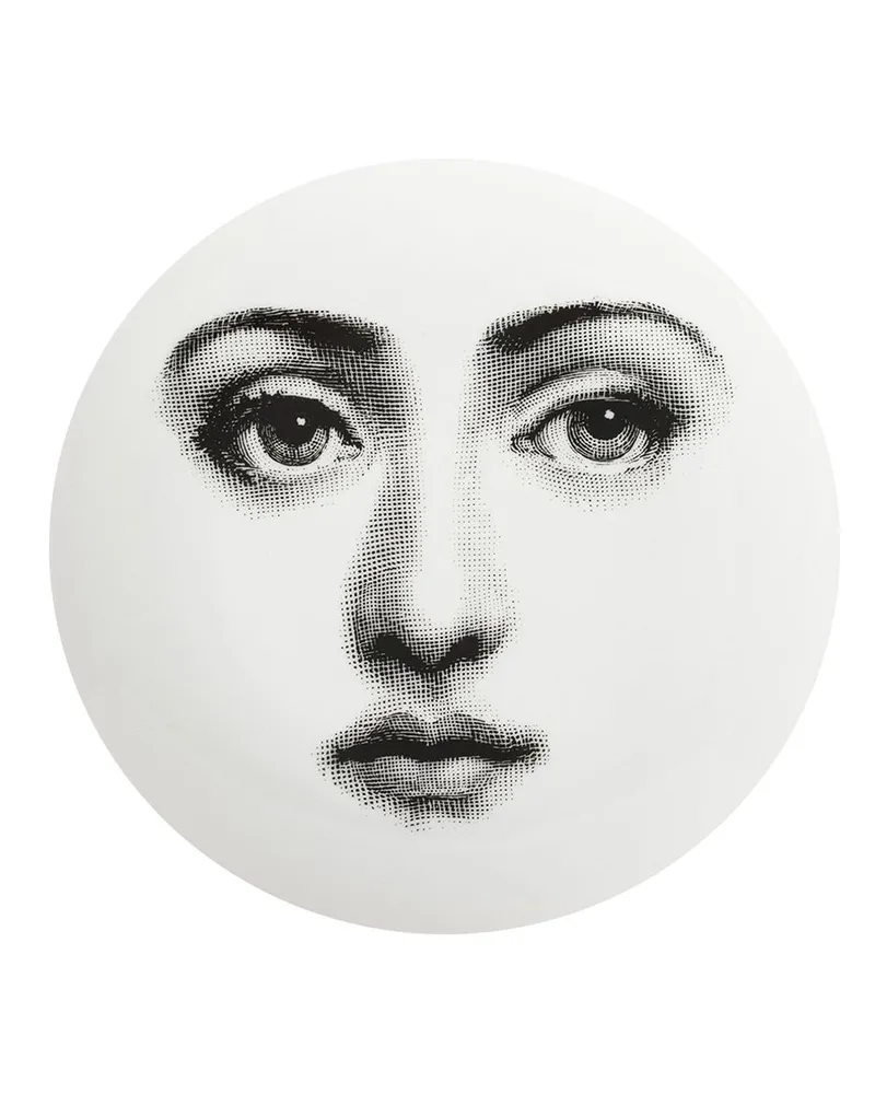 Fornasetti Teller mit Gesichts-Print - Weiß Weiß
