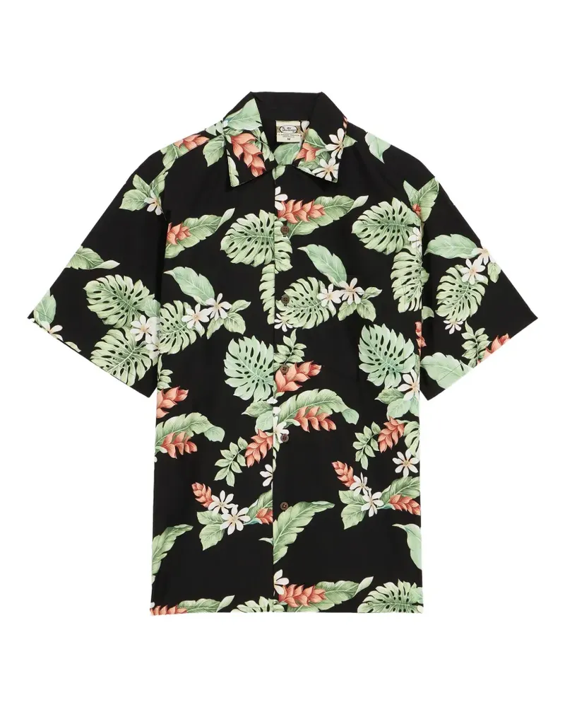 Fortela tropical-print short-sleeve shirt - Schwarz Schwarz