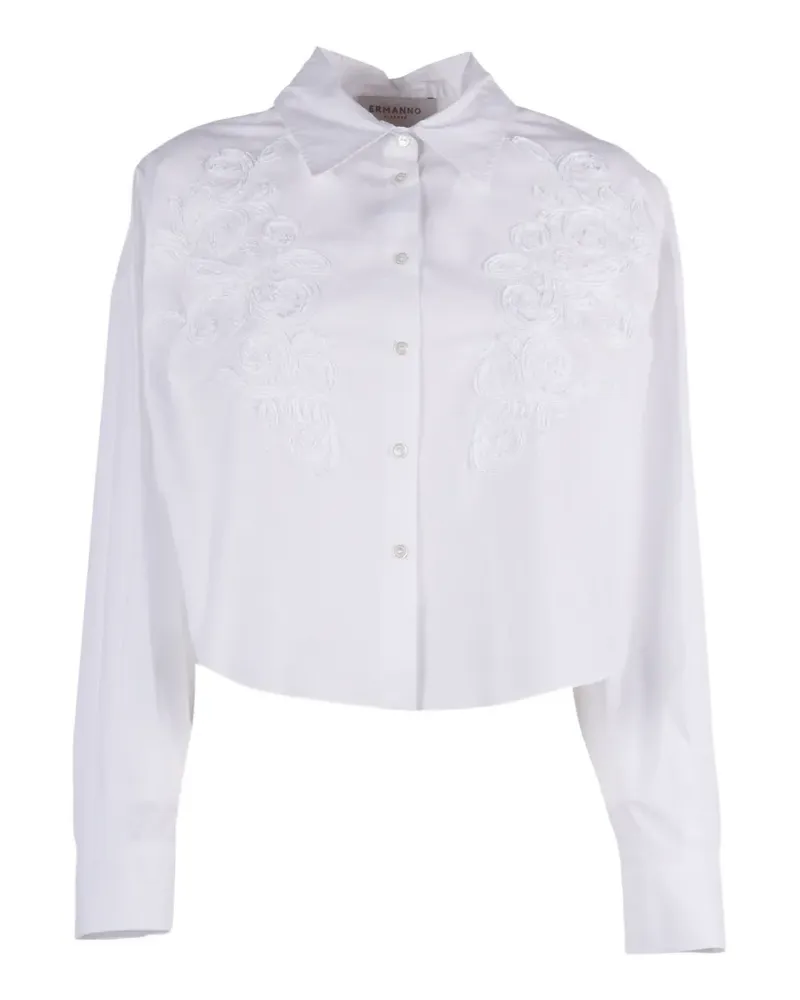 Ermanno Scervino embroidered pleated shirt - Weiß Weiß