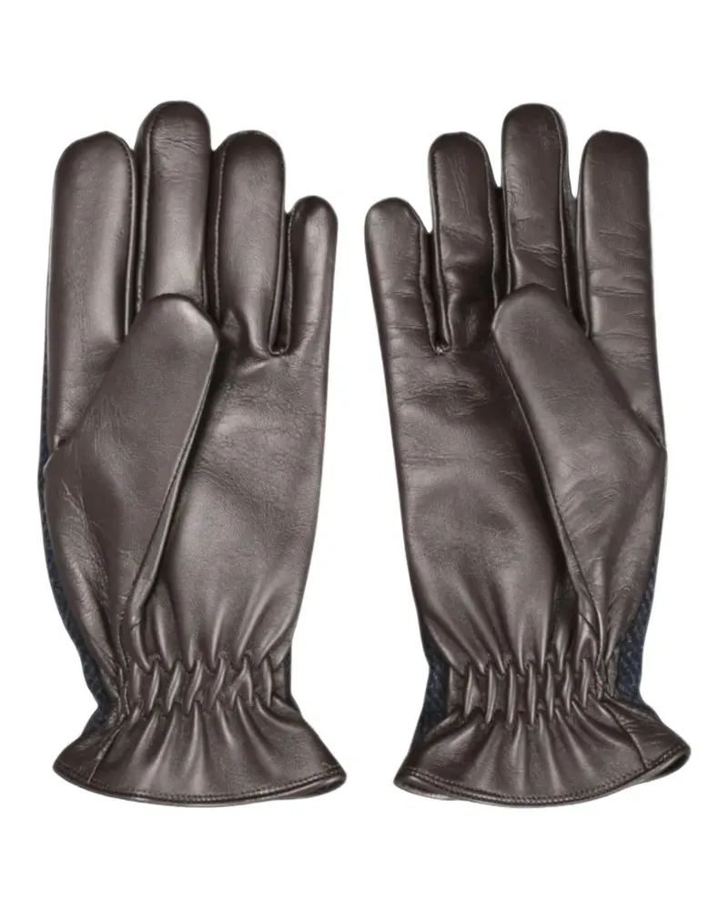 Gran Sasso Handschuhe mit Fischgrätenmuster - Braun Braun