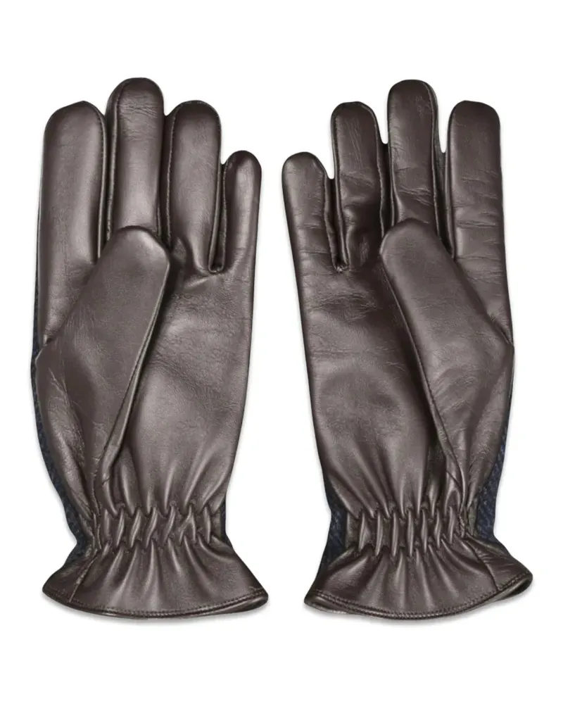 Gran Sasso Handschuhe mit Fischgrätenmuster - Braun Braun