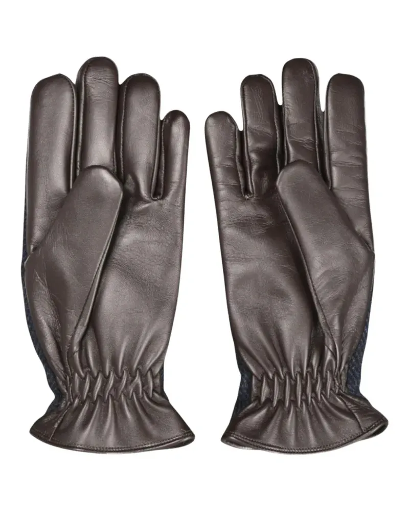 Gran Sasso Handschuhe mit Fischgrätenmuster - Braun Braun