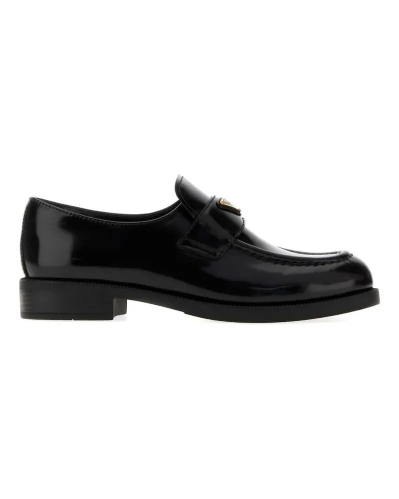 Prada triangle-logo leather loafers - Schwarz Schwarz