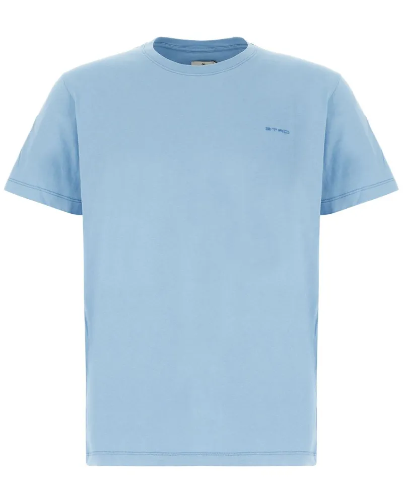 Etro T-Shirt mit Logo-Stickerei - Blau Blau