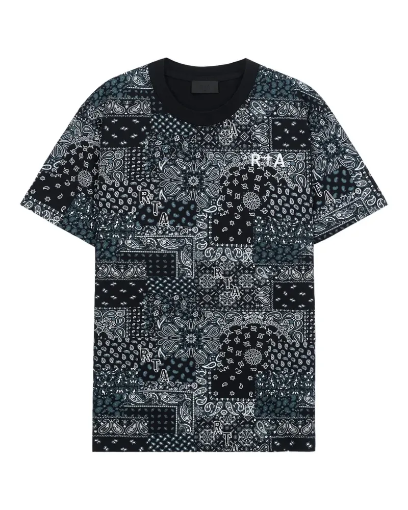 RTA Liam T-Shirt mit Bandana-Print - Schwarz Schwarz