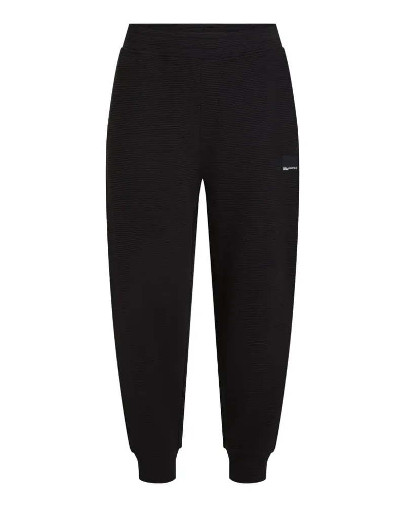 Karl Lagerfeld Jogginghose mit Waffelstrick-Muster - Schwarz Schwarz