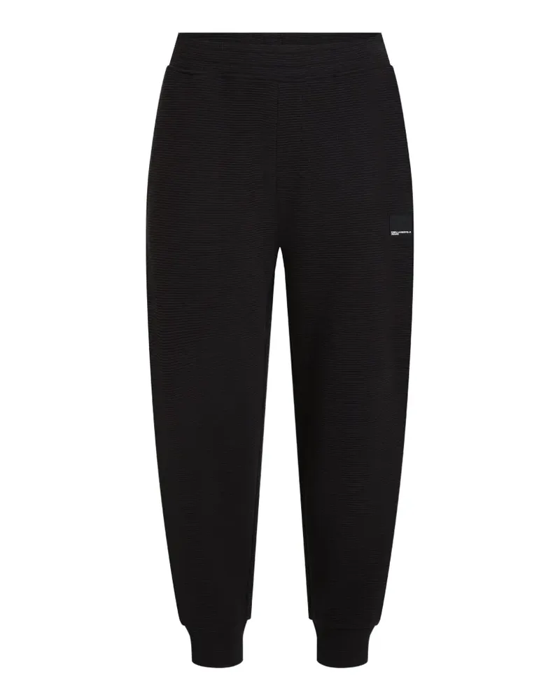 Karl Lagerfeld Jogginghose mit Waffelstrick-Muster - Schwarz Schwarz