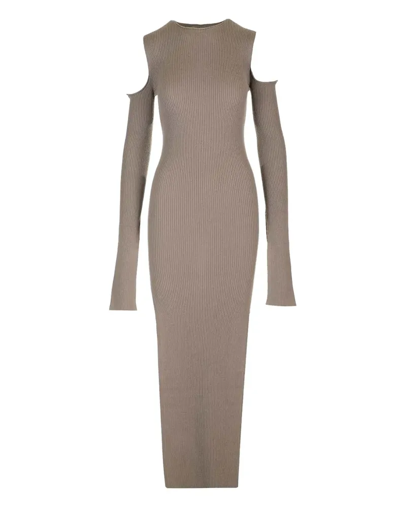 Rick Owens Geripptes Maxikleid mit Schulterschliff - Nude Nude
