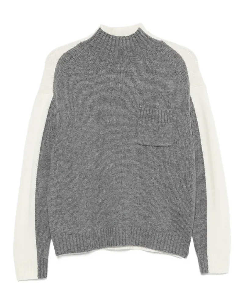 Semicouture two-tone pocket-detail sweater - Grau Grau