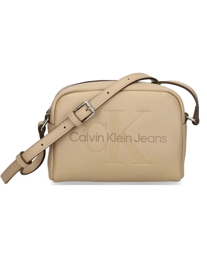 Calvin Klein Umhängetasche mit gerpägtem Logo - Nude Nude