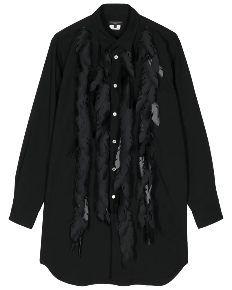 Comme des Garçons Hemd mit Blattapplikation - Schwarz Schwarz