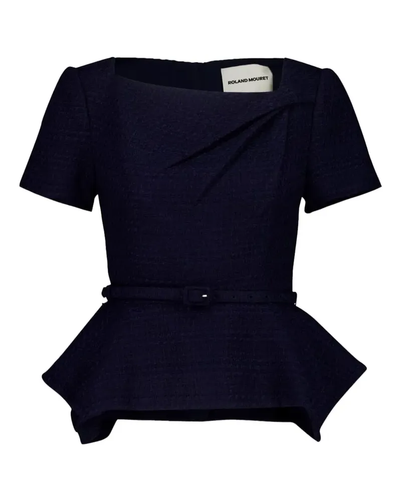 Roland Mouret Asymmetrisches Bouclé-Top - Blau Blau