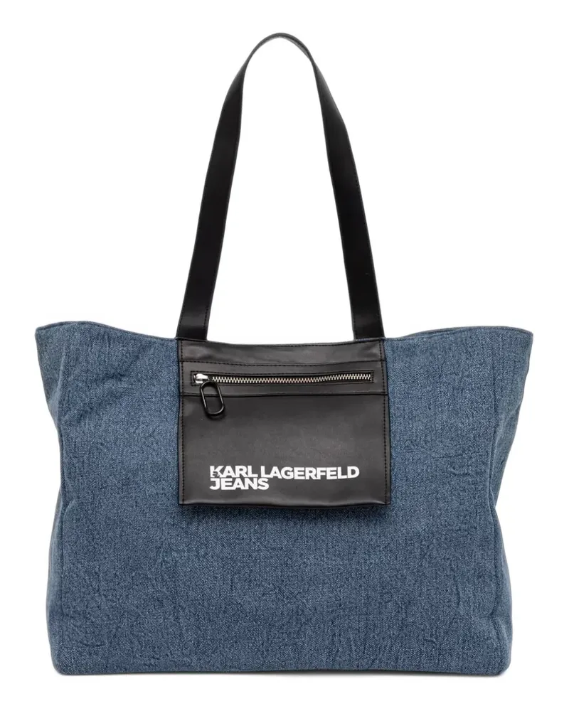 Karl Lagerfeld Shopper im Jeans-Look - Blau Blau